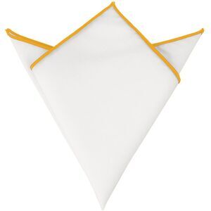 Cotton Handkerchiefs Color Contrast Trim White Pocket Squares Tuxedo Yellow